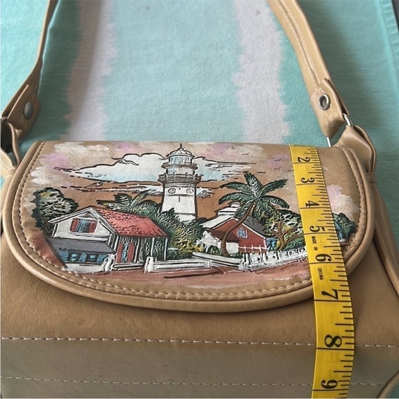 The Original Florida Keys Vintage Hand Painted‎ Lighthouse Scene Handbag Purse - Picture 10 of 12
